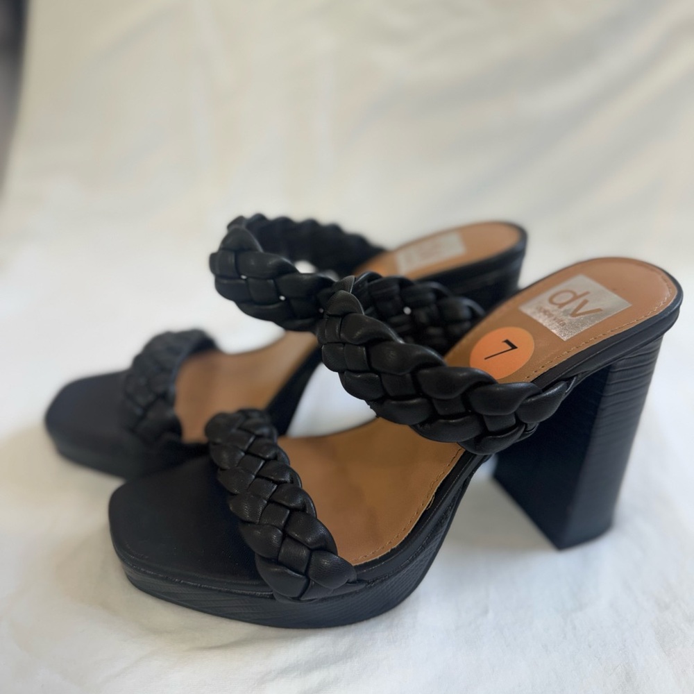 DV by Dolce Vita Black Braided Heels
